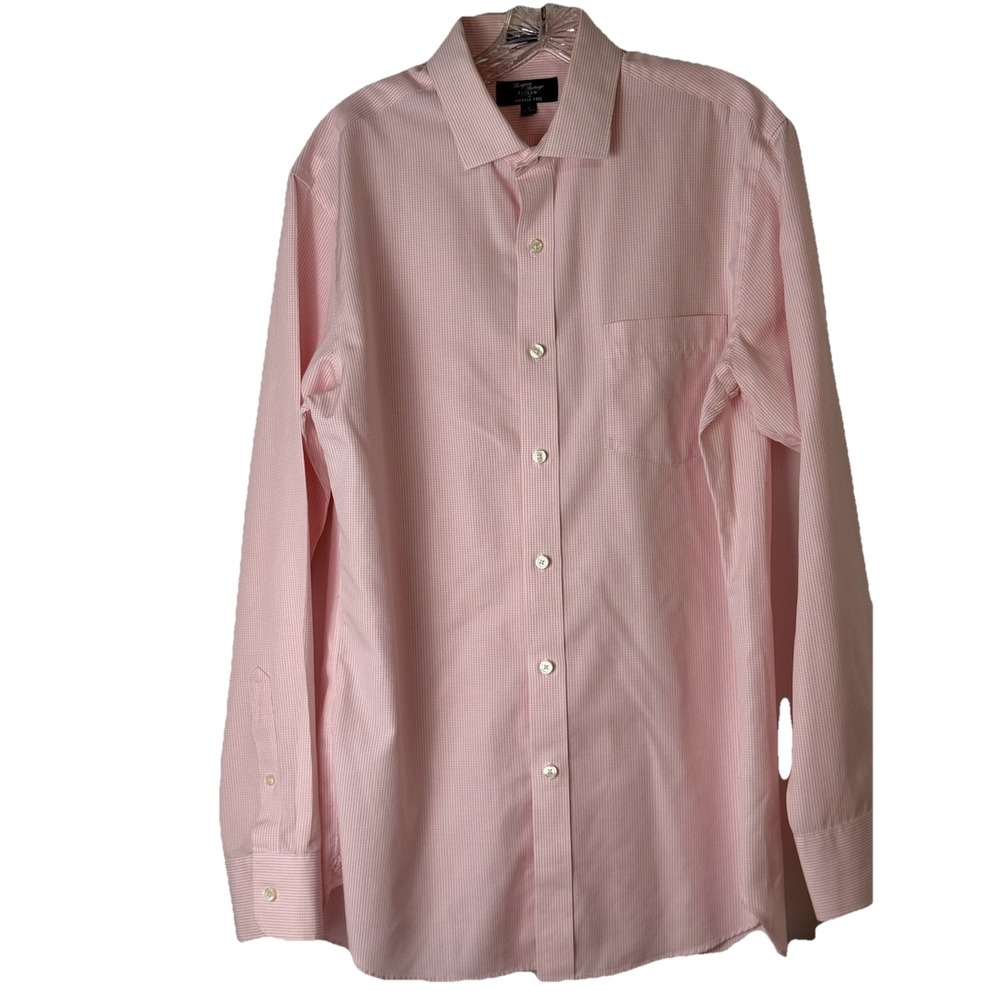 J CREW Shirt Men M 15-15 1/2 Thompson Shirtings Button Up 80's 2 Ply Pink Check